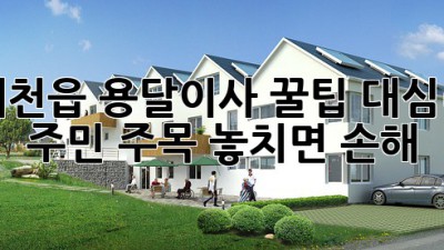 예천읍 용달이사 꿀팁🍯: 대심리 주민 주목! 놓치면 손해💰