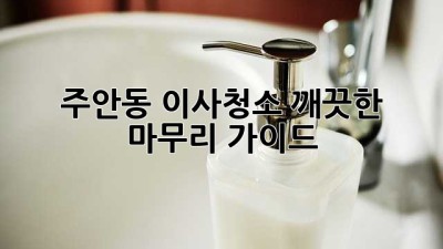 주안동 이사청소, 깨끗한 마무리 가이드