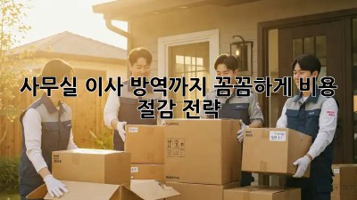 사무실 이사? 방역까지 꼼꼼하게! 비용 절감 전략